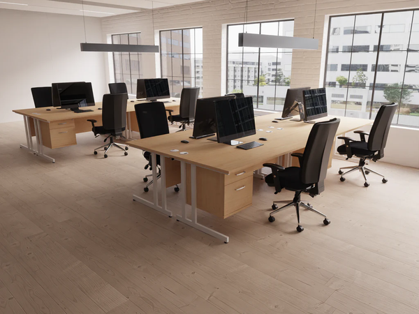 Huge Reductions - Impulse Straight Desks With Fixed Pedestals