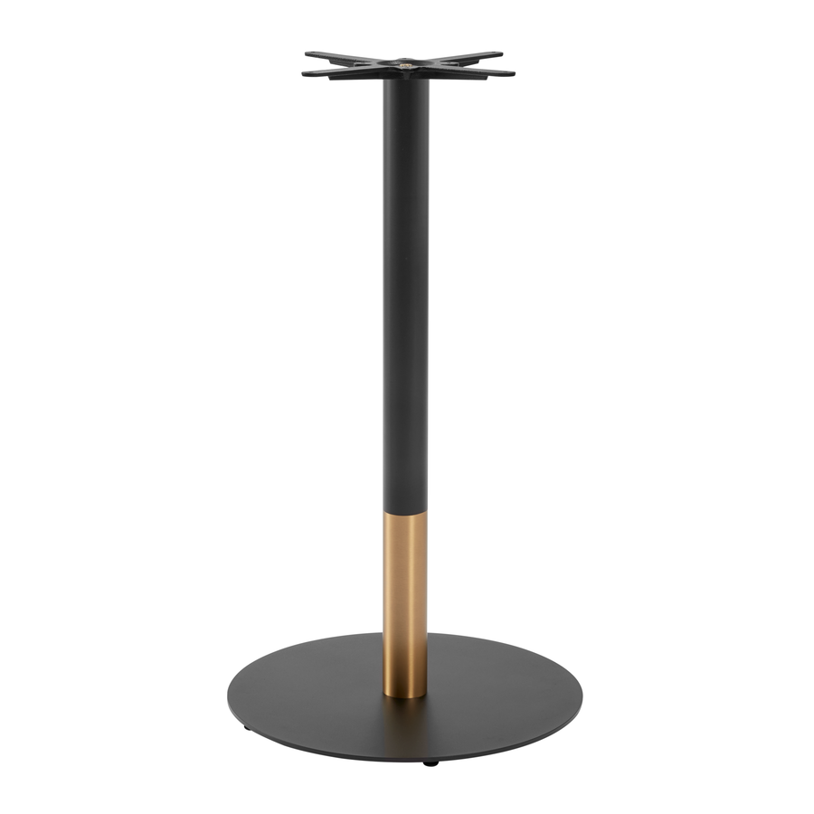Boston Sleek Black & Gold Bar Height Table Base - Large Round | NWOF