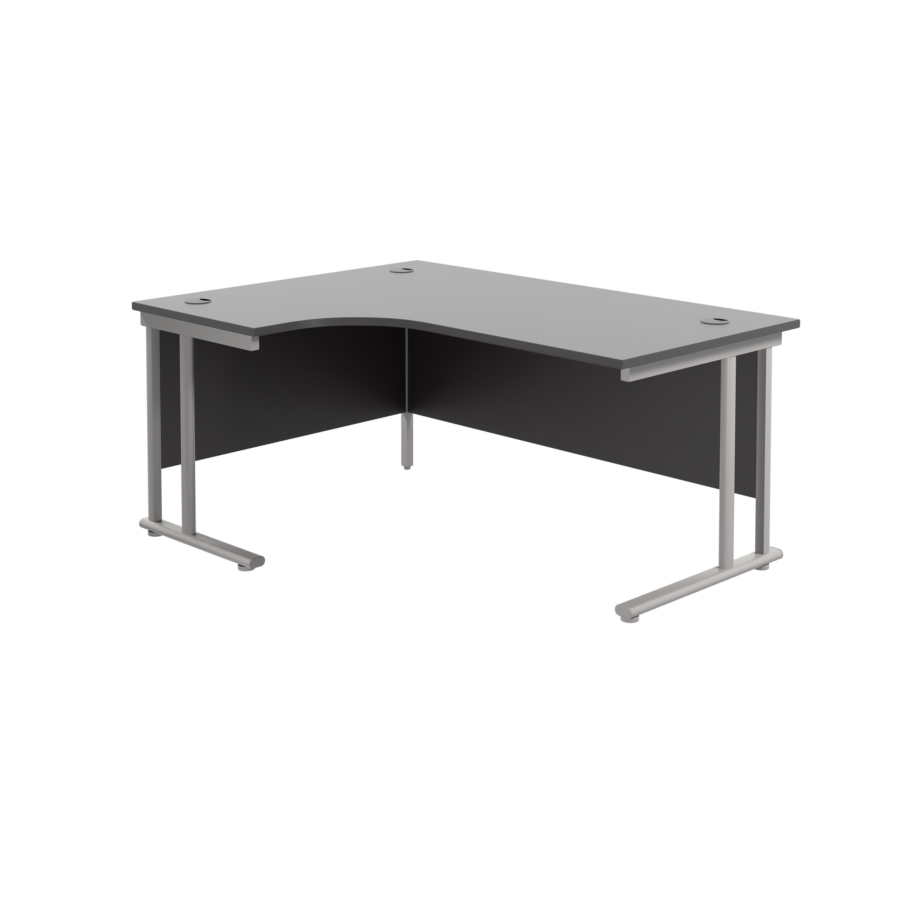 TC Office Twin Upright Radial Desk Black NWOF