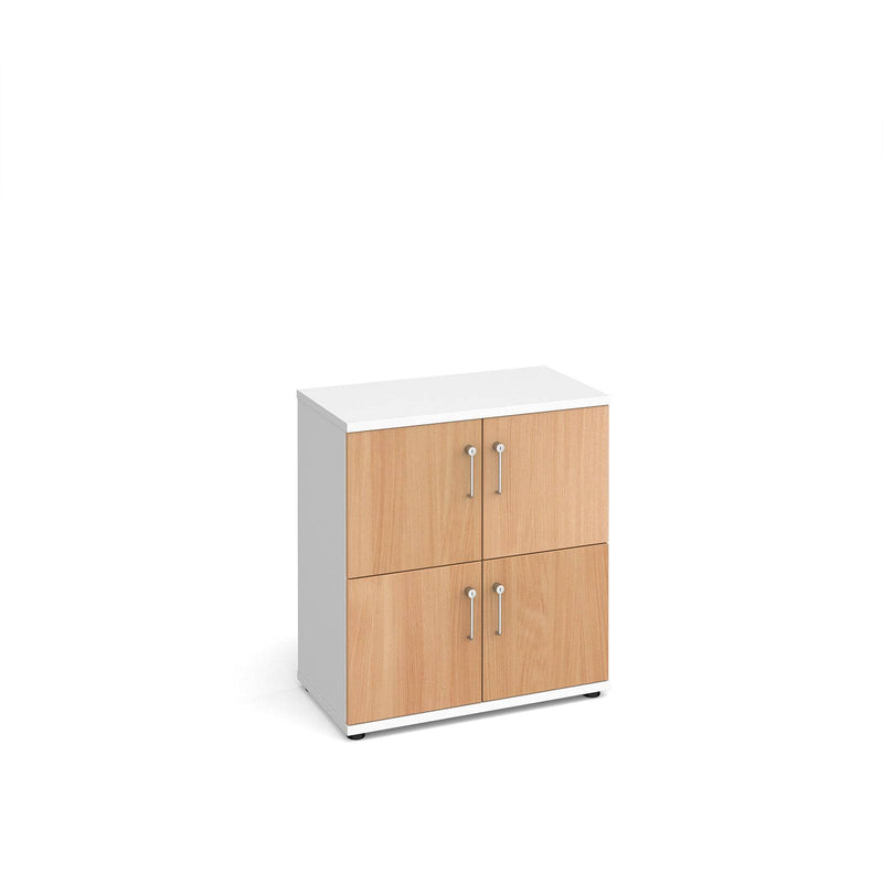 Wooden Storage Locker - White With Beech Doors - NWOF