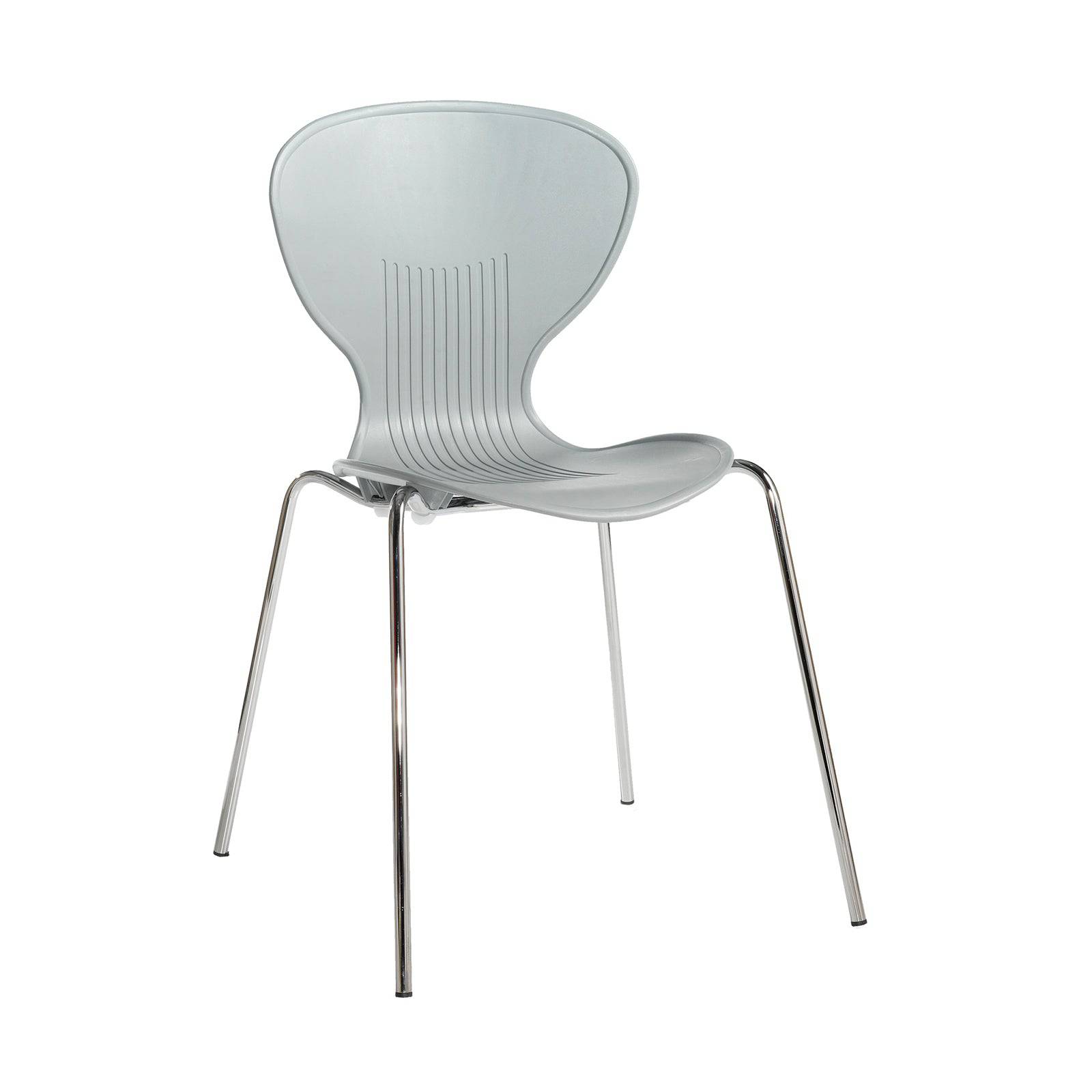 Grey shell chair with best sale silver legs