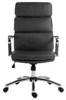 Teknik Office Deco Retro Style Executive Faux Leather Chair With Matching Removable Arm Covers - NWOF
