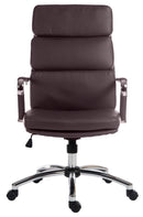 Teknik Office Deco Retro Style Executive Faux Leather Chair With Matching Removable Arm Covers - NWOF