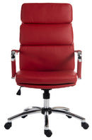 Teknik Office Deco Retro Style Executive Faux Leather Chair With Matching Removable Arm Covers - NWOF