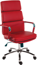 Teknik Office Deco Retro Style Executive Faux Leather Chair With Matching Removable Arm Covers - NWOF