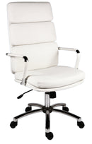 Teknik Office Deco Retro Style Executive Faux Leather Chair With Matching Removable Arm Covers - NWOF