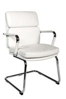 Teknik Office Deco Retro Style Cantilever Faux Leather Chair With Matching Removable Arm Covers - NWOF