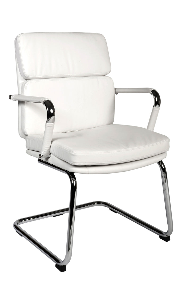 Teknik Office Deco Retro Style Cantilever Faux Leather Chair With Matching Removable Arm Covers