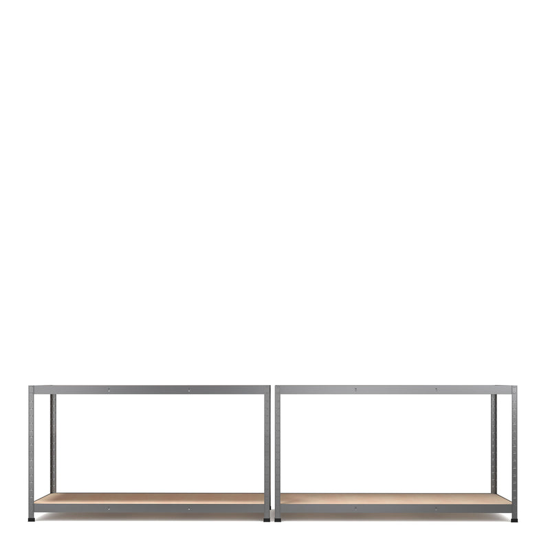 RB Boss 4 x Tier Shelving Unit With Galvanised Steel Frame & MDF Shelves - 1600x750x350mm 175kgs UDL - NWOF