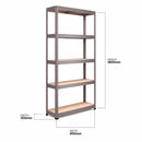 RB Boss 5 x Tier Shelving Unit With Galvanised Steel Frame & MDF Shelves - 1800x900x300mm 250kg UDL - NWOF