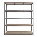 RB Boss 5 x Tier Shelving Unit With Galvanised Steel Frame & MDF Shelves - 1800x1600x600mm 250kg UDL - NWOF