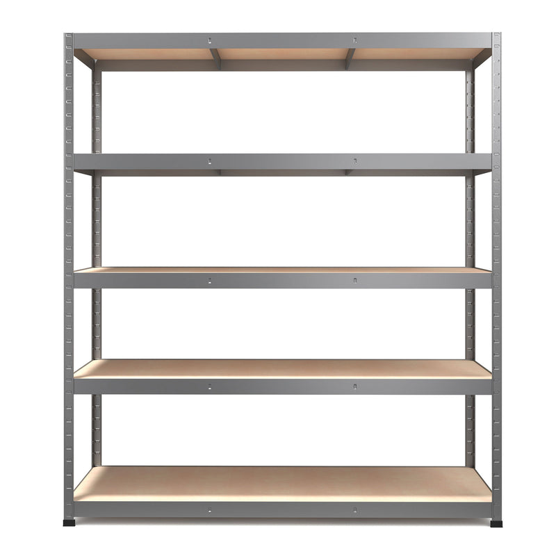 RB Boss 5 x Tier Shelving Unit With Galvanised Steel Frame & MDF Shelves - 1800x1600x600mm 250kg UDL - NWOF