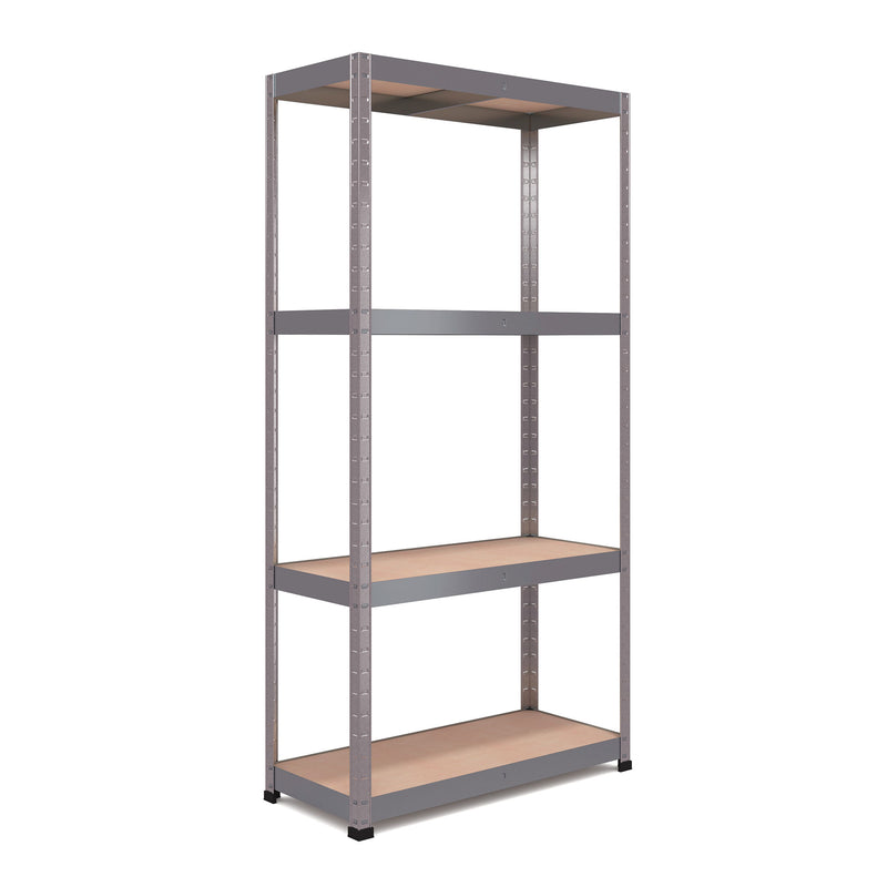 RB Boss 4 x Tier Shelving Unit With Galvanised Steel Frame & MDF Shelves - 1800x900x400mm 300kg UDL - NWOF