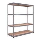 RB Boss 4 x Tier Shelving Unit With Galvanised Steel Frame & MDF Shelves - 1800x1600x600mm 300kg UDL - NWOF