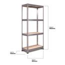RB Boss FastLok 4 x Tier Shelving Unit With Galvanised Steel Frame & MDF Shelves - 1800x900x400mm 300kg UDL - NWOF