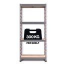 RB Boss FastLok 4 x Tier Shelving Unit With Galvanised Steel Frame & MDF Shelves - 1800x900x400mm 300kg UDL - NWOF