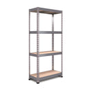 RB Boss FastLok 4 x Tier Shelving Unit With Galvanised Steel Frame & MDF Shelves - 1800x900x400mm 300kg UDL - NWOF