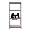 RB Boss FastLok 4 x Tier Shelving Unit With Galvanised Steel Frame & MDF Shelves - 1600x750x350mm 175kgs UDL - NWOF