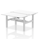 Air 2 Person Back-to-Back Height Adjustable Bench Desk - White - NWOF
