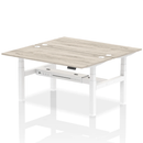 Air 2 Person Back-to-Back Height Adjustable Bench Desk - Grey Oak - NWOF