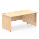 Impulse Panel End Straight Desk With Fixed Pedestal - Maple - NWOF