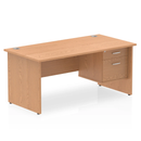 Impulse Panel End Straight Desk With Fixed Pedestal - Oak - NWOF