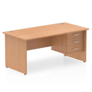 Impulse Panel End Straight Desk With Fixed Pedestal - Oak - NWOF