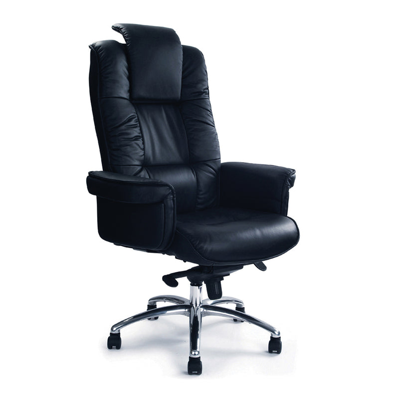 Hercules Luxurious High Back Leather Faced Gull-Wing Executive Chair - NWOF