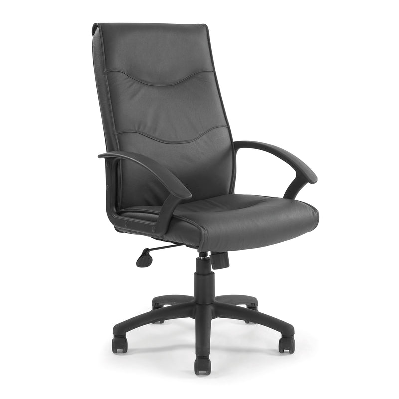 Swithland High Back Leather Faced Executive Chair With Detailed Stitching - NWOF