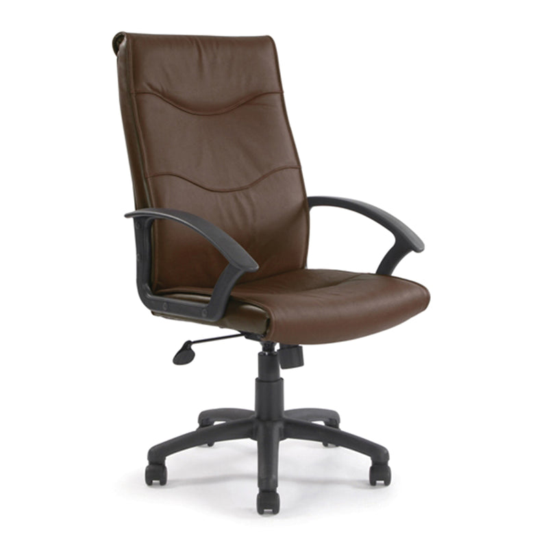 Swithland High Back Leather Faced Executive Chair With Detailed Stitching - NWOF