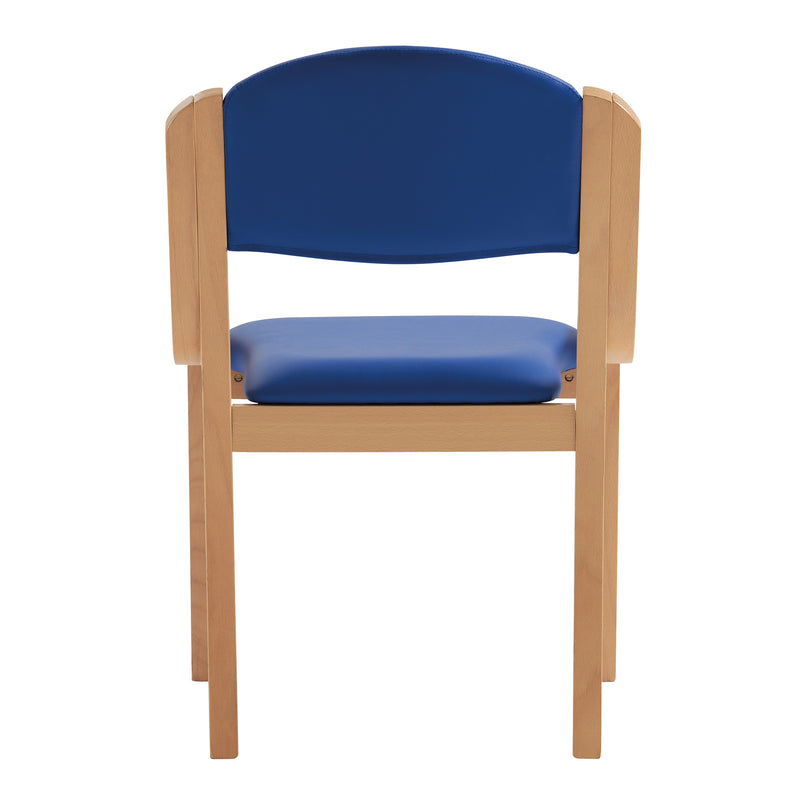 Tahara Beech Framed Stackable Side Chair With Vinyl Upholstered & Padded Seat/Backrest - NWOF