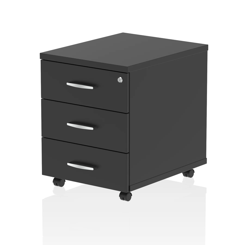 Impulse 3 Drawer Mobile Pedestal Black