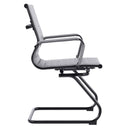Aura Contemporary Medium Back Bonded Leather Visitor Chair - Black Frame