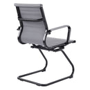 Aura Contemporary Medium Back Bonded Leather Visitor Chair - Black Frame