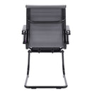 Aura Contemporary Medium Back Bonded Leather Visitor Chair - Black Frame