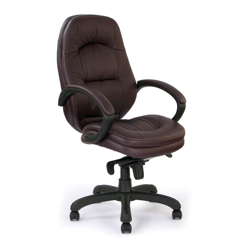 Brighton Luxurious Leather Faced Executive Chair - Burgundy