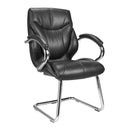 Sandown High Back Luxurious Leather Faced Executive Visitor Armchair - NWOF