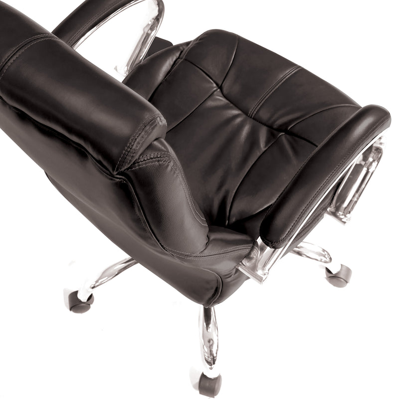 Sandown High Back Luxurious Leather Faced Synchronous Executive Chair - NWOF