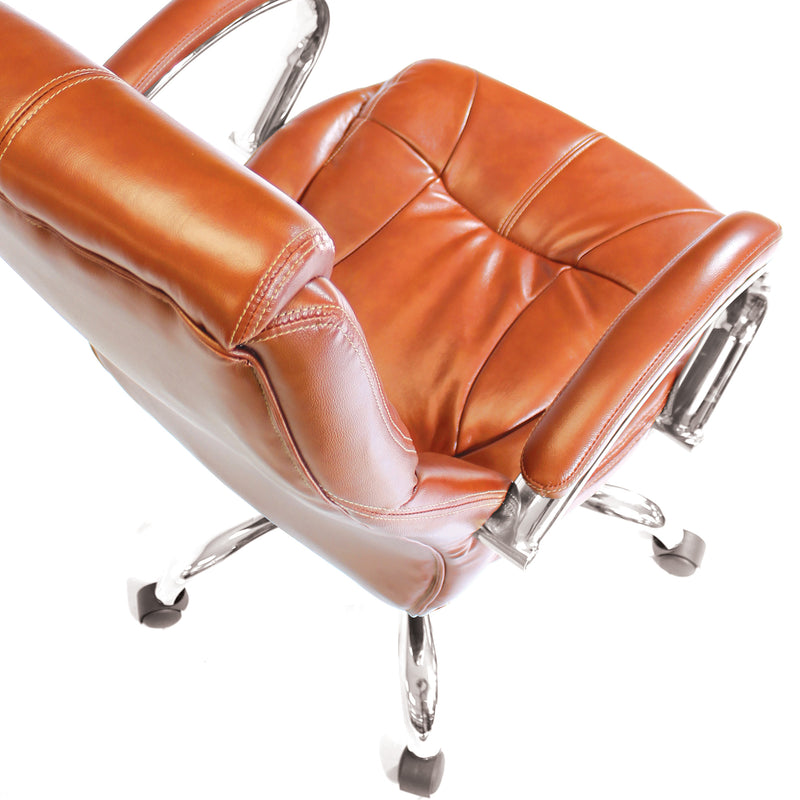 Sandown High Back Luxurious Leather Faced Synchronous Executive Chair - NWOF