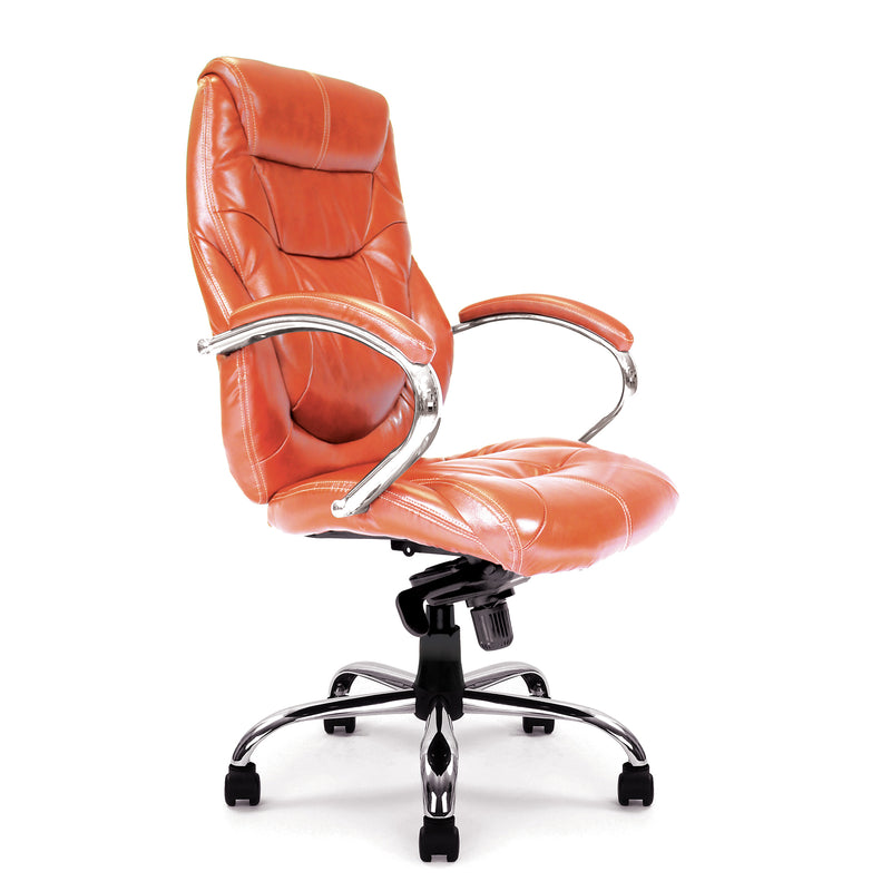 Sandown High Back Luxurious Leather Faced Synchronous Executive Chair - NWOF