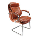 Santiago High Back Italian Leather Faced Executive Visitor Armchair - NWOF
