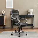 Santiago High Back Italian Leather Faced Synchronous Executive Chair - NWOF