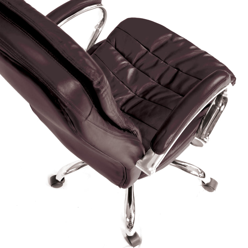 Santiago High Back Italian Leather Faced Synchronous Executive Chair - NWOF