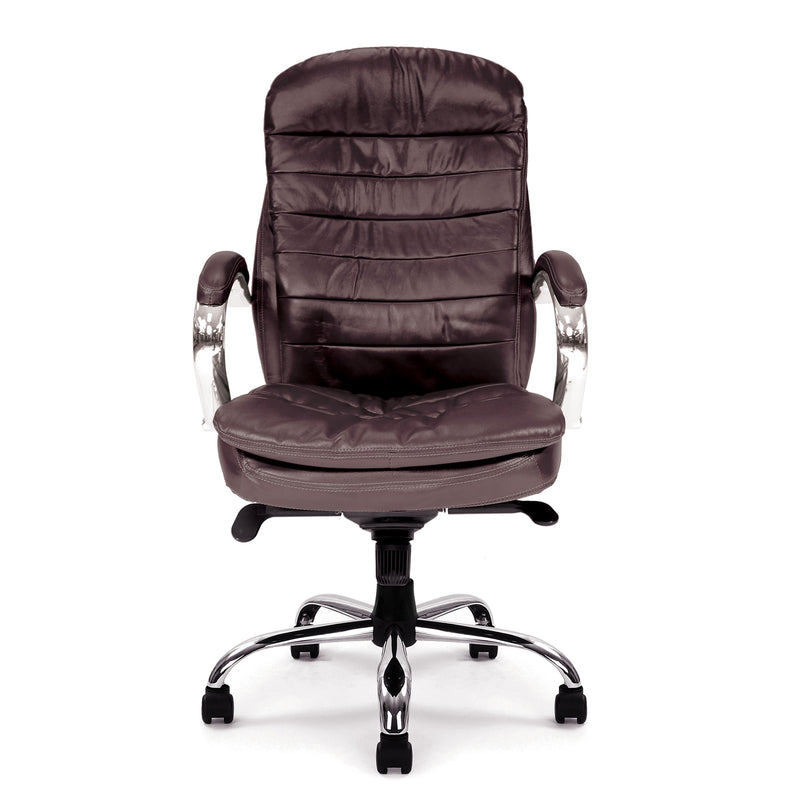 Santiago High Back Italian Leather Faced Synchronous Executive Chair - NWOF