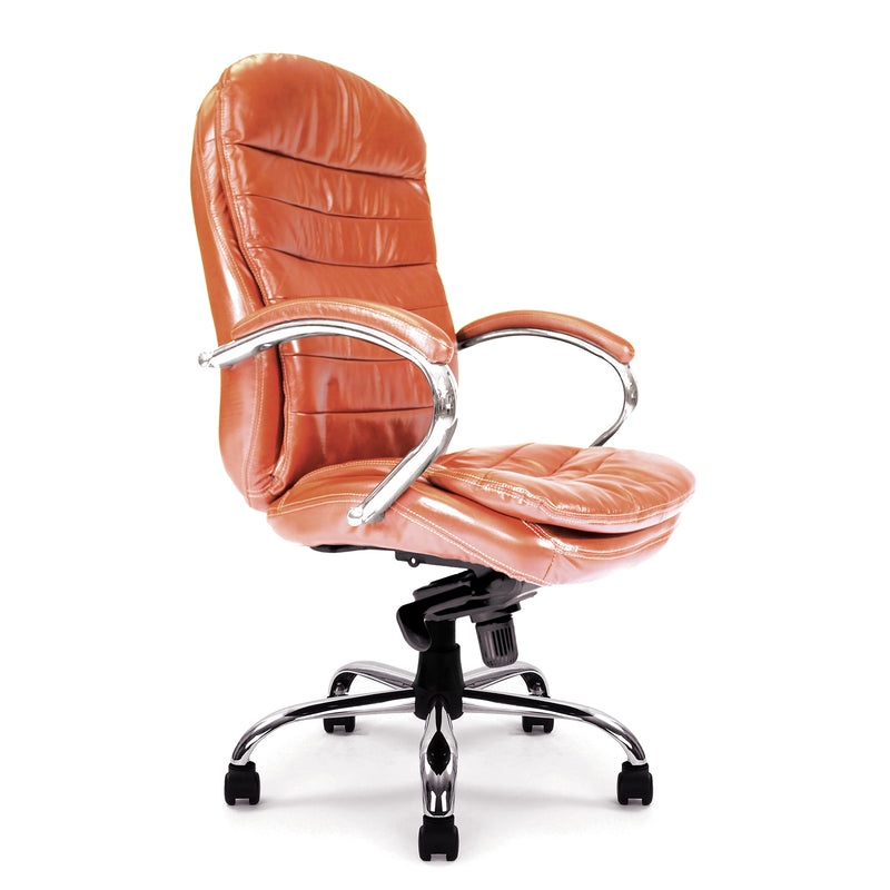 Santiago High Back Italian Leather Faced Synchronous Executive Chair - NWOF