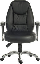 Teknik Office Portland Black Operator Faux Leather Chair With Removable Height Adjustable Armrests & Chrome Base - NWOF