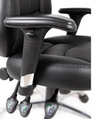 Teknik Office Portland Black Operator Faux Leather Chair With Removable Height Adjustable Armrests & Chrome Base - NWOF
