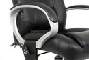 Teknik Office Lumbar Massage Black Faux Leather Executive Chair With Matching Capped Five Star Base - NWOF