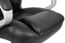 Teknik Office Lumbar Massage Black Faux Leather Executive Chair With Matching Capped Five Star Base - NWOF