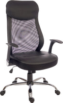 Teknik Office Curve Contemporary Mesh Executive Chair With Lumbar Curved Aerated Back & Retractable Armrests - NWOF